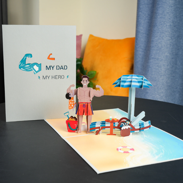 Lismali Home and Decor Happy Father's Day Pop Up Card