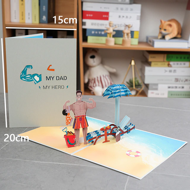 Lismali Home and Decor Happy Father's Day Pop Up Card