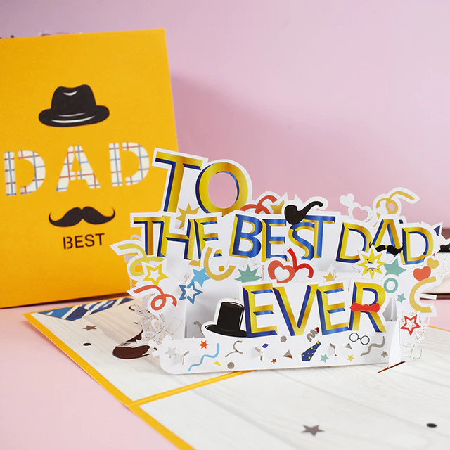 Lismali Home and Decor Happy Father's Day Pop Up Card