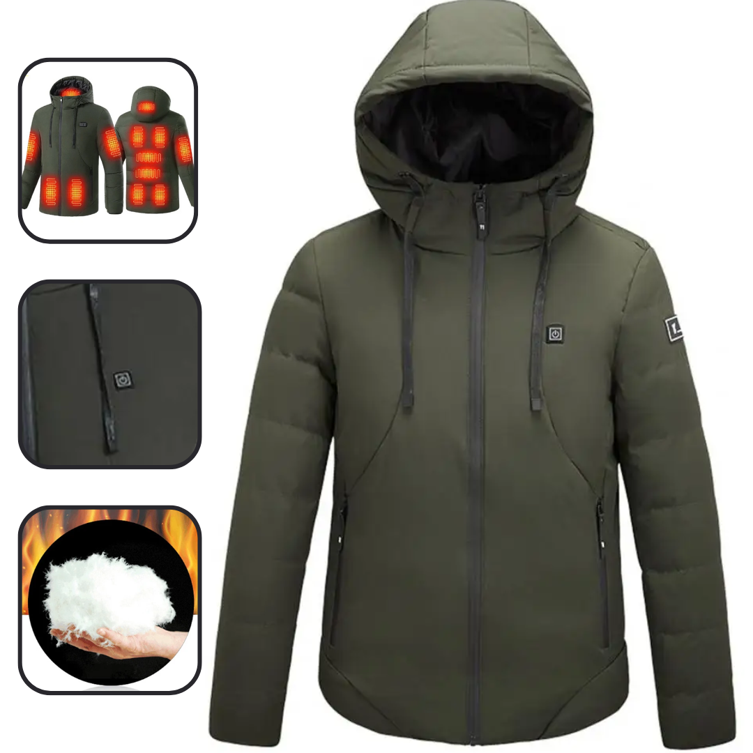 Army Green Windbreaker Parka Heat Jacket Hoodie For Women