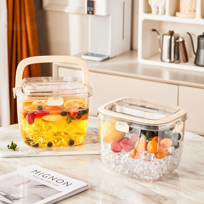 Lismali Home and Decor Ice Bucket - Portable Transparent Box