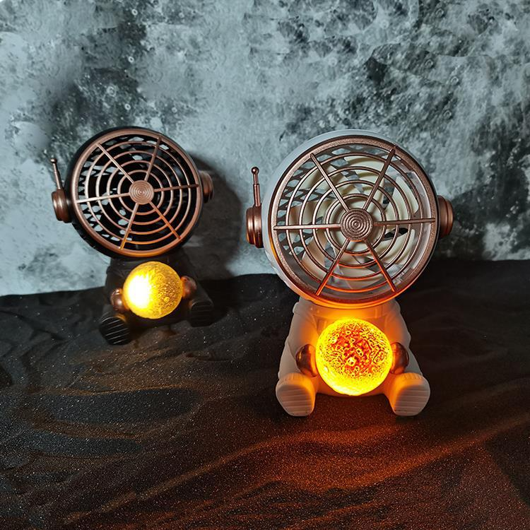 Lismali Home and Decor Mini Fan - Portable Astronaut Led Night Light Fan