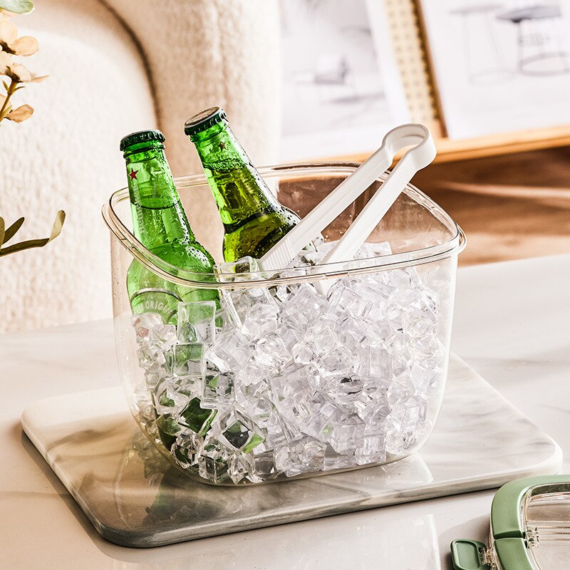 Lismali Home and Decor Ice Bucket - Portable Transparent Box
