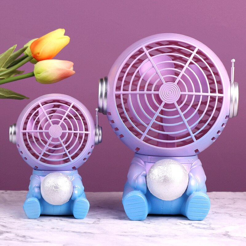 Lismali Home and Decor Mini Fan - Portable Astronaut Led Night Light Fan