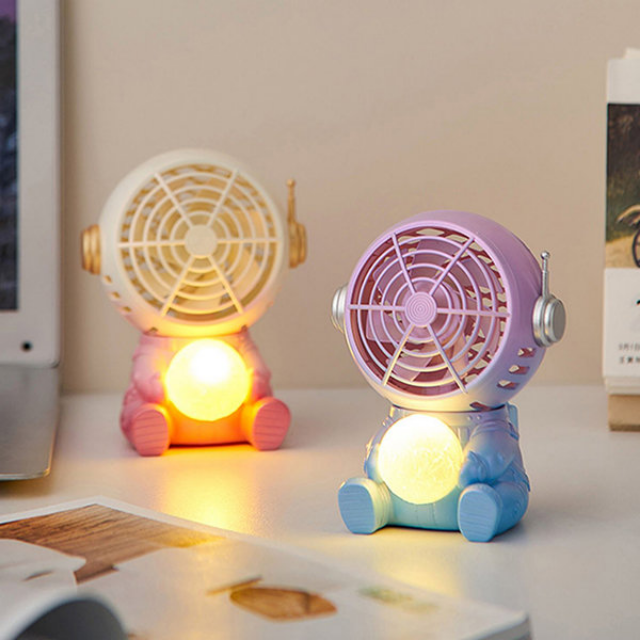 Lismali Home and Decor Mini Fan - Portable Astronaut Led Night Light Fan