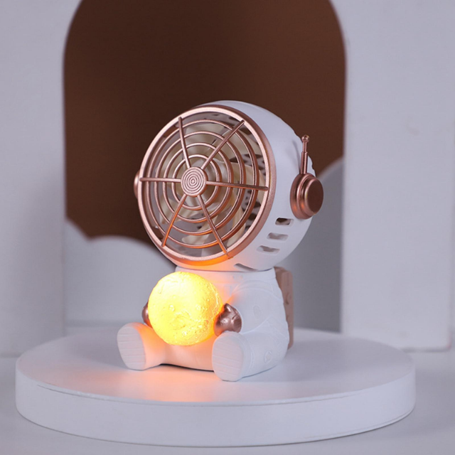 Lismali Home and Decor Mini Fan - Portable Astronaut Led Night Light Fan