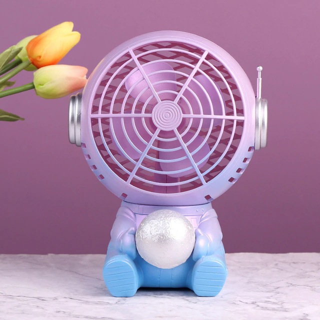 Lismali Home and Decor Mini Fan - Portable Astronaut Led Night Light Fan