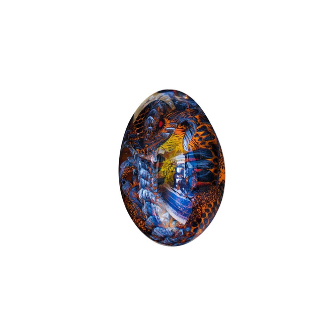 Lismali Home and Decor Lava Dragon Egg With Lighting Base Resin Crystal Transparent Sculpture For Souvenir Ornament Gifts