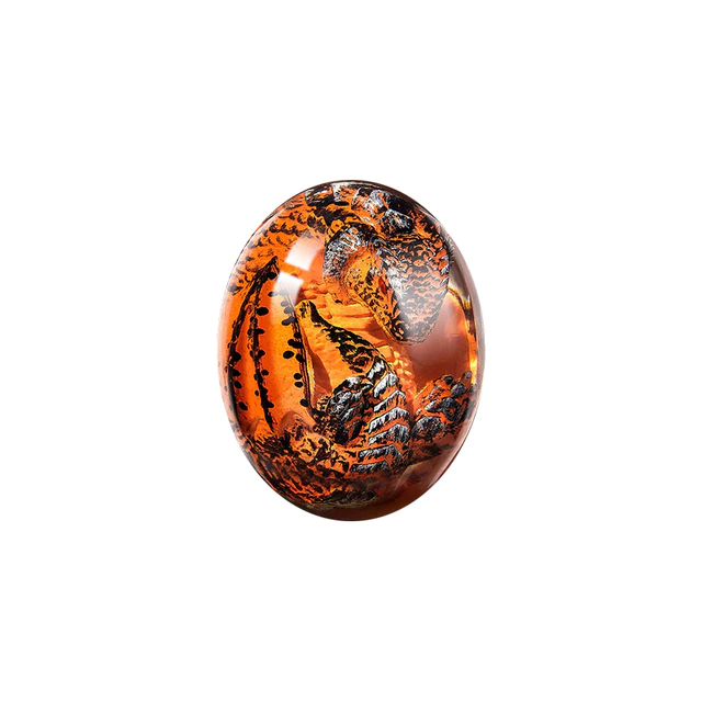Lismali Home and Decor Lava Dragon Egg With Lighting Base Resin Crystal Transparent Sculpture For Souvenir Ornament Gifts