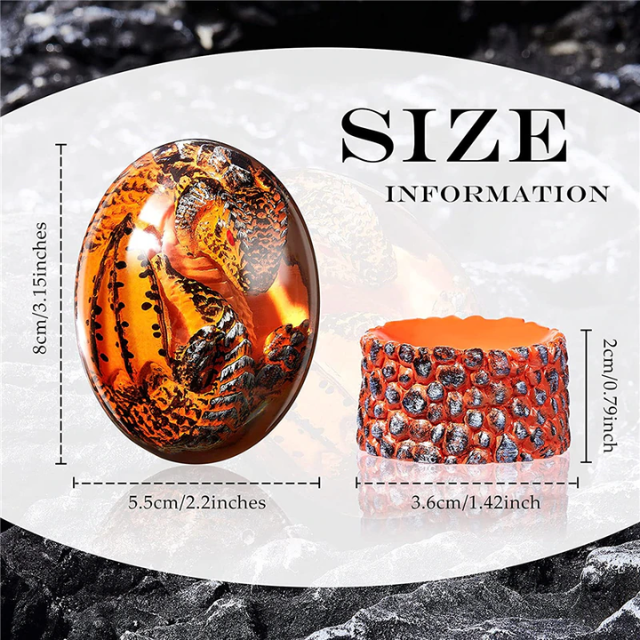 Lismali Home and Decor Lava Dragon Egg With Lighting Base Resin Crystal Transparent Sculpture For Souvenir Ornament Gifts