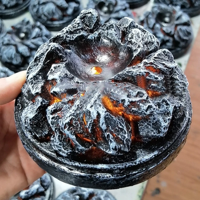 Lismali Home and Decor Lava Dragon Egg With Lighting Base Resin Crystal Transparent Sculpture For Souvenir Ornament Gifts
