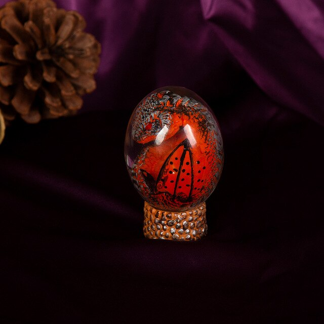 Lismali Home and Decor Lava Dragon Egg With Lighting Base Resin Crystal Transparent Sculpture For Souvenir Ornament Gifts