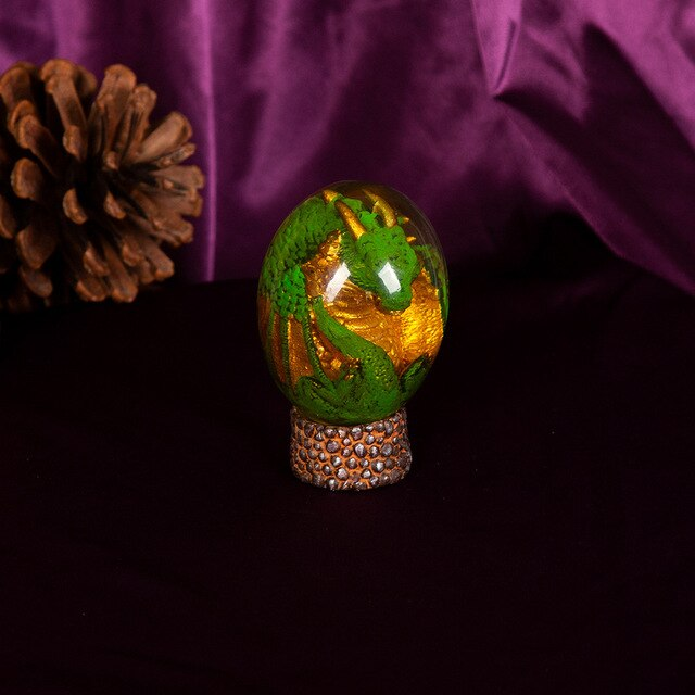 Lismali Home and Decor Lava Dragon Egg With Lighting Base Resin Crystal Transparent Sculpture For Souvenir Ornament Gifts