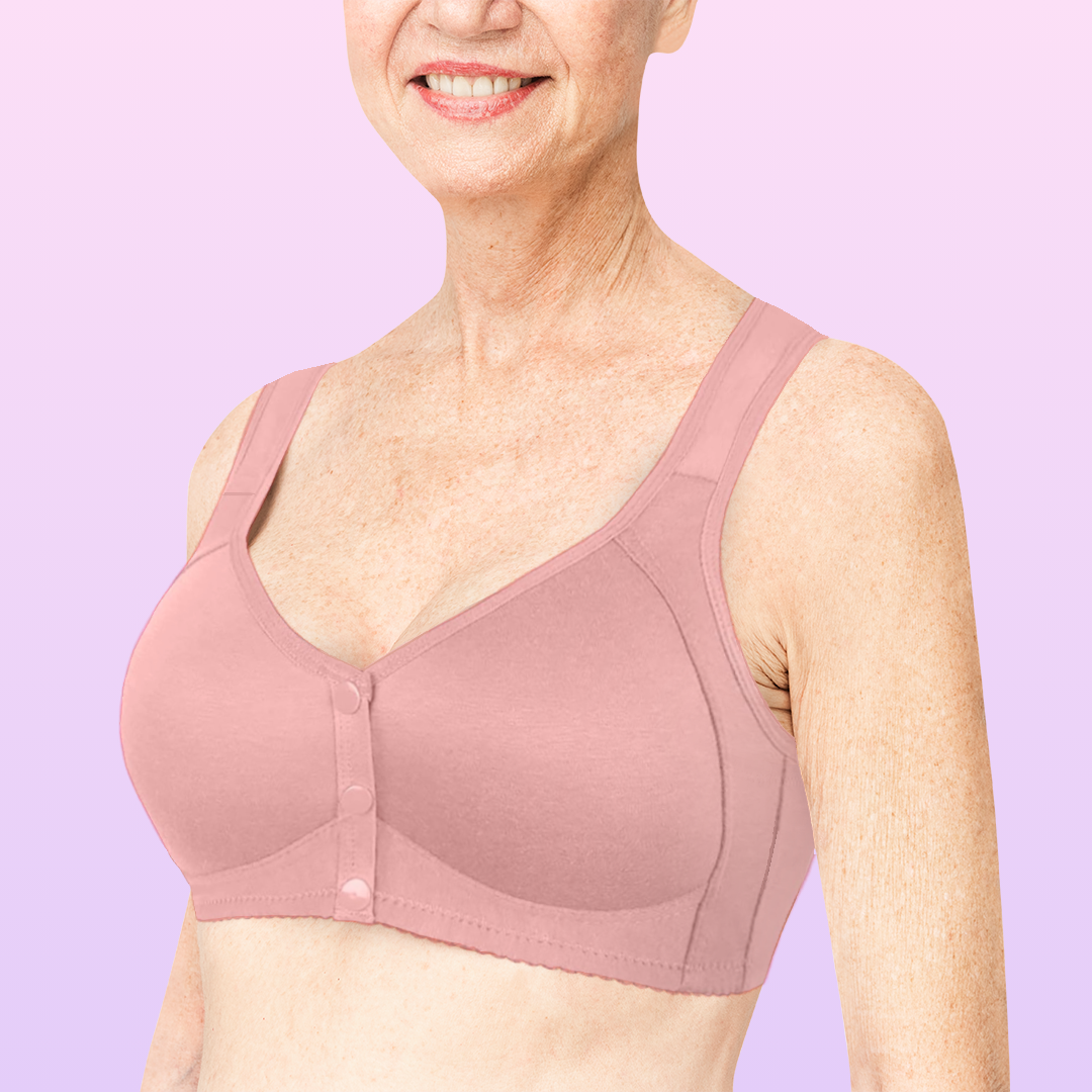 Daisy Bra Snap Front Cotton Wireless Bras Huge Cup Size