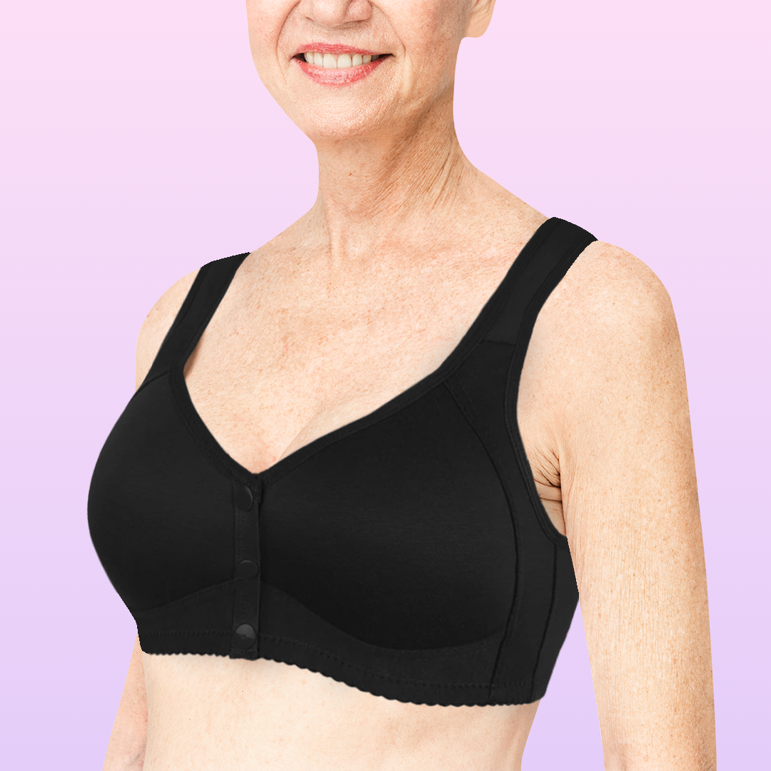 Daisy Bra Snap Front Cotton Wireless Bras Huge Cup Size