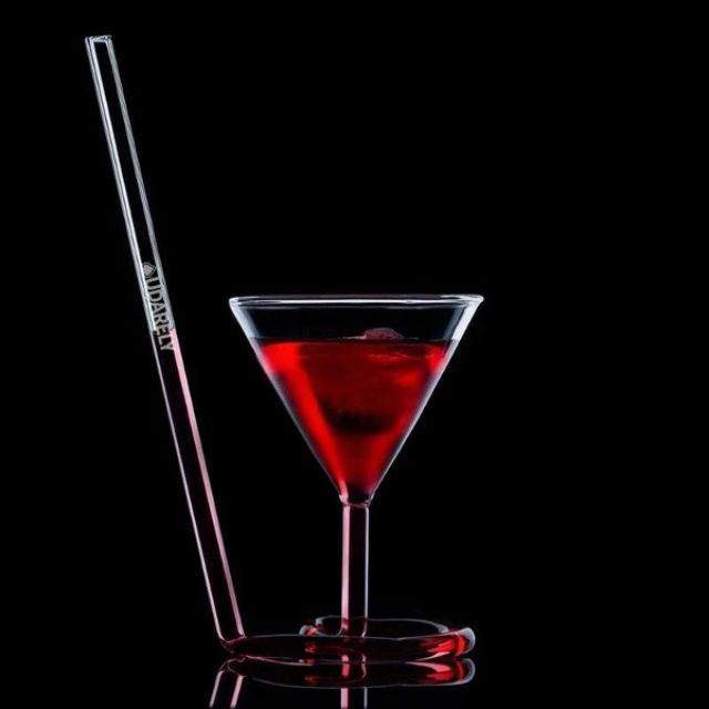 Lismali Home and Decor Martini Glasses Transparent Screw Straw Strawtini Glasses