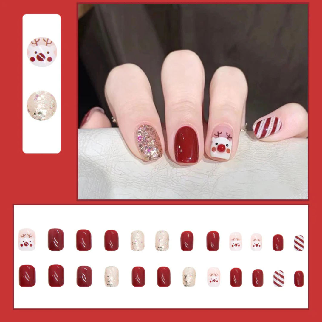 24PCS Christmas Press On Nails SB3801