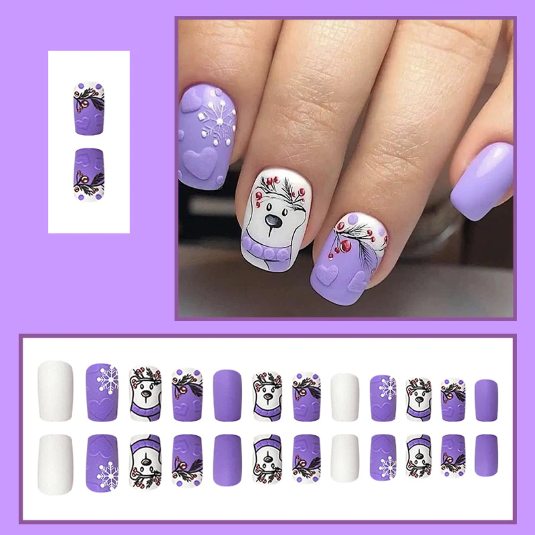 24PCS Christmas Press On Nails SB3835