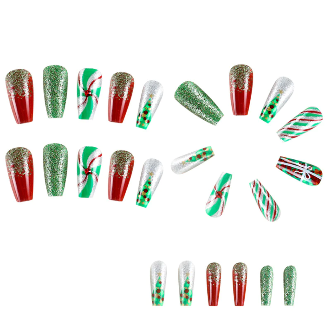 24PCS Christmas Press On Nails SB3805