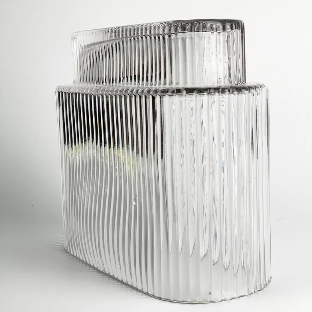 Lismali Home and Decor Ripple Glass Vase - Hydroponic Transparent Flowerpot Home Decoration