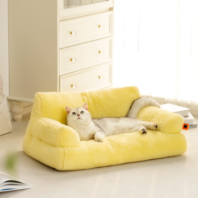 Lismali Home and Decor Royal Pet Sofa - Cat And Dog Lounging Bed With Removable Mattress Cover