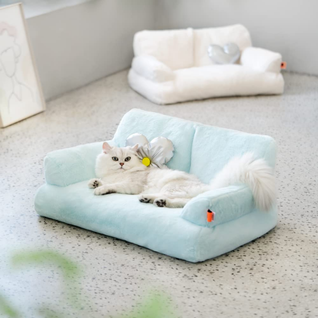 Lismali Home and Decor Royal Pet Sofa - Cat And Dog Lounging Bed With Removable Mattress Cover