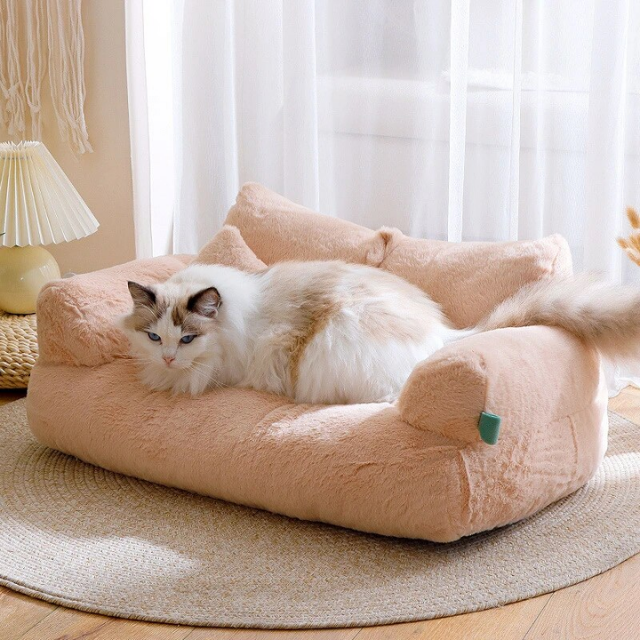 Lismali Home and Decor Royal Pet Sofa - Cat And Dog Lounging Bed With Removable Mattress Cover