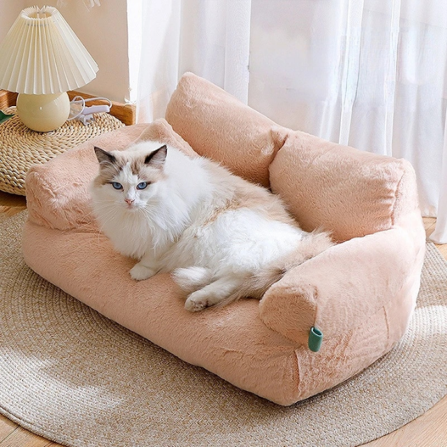 Lismali Home and Decor Royal Pet Sofa - Cat And Dog Lounging Bed With Removable Mattress Cover