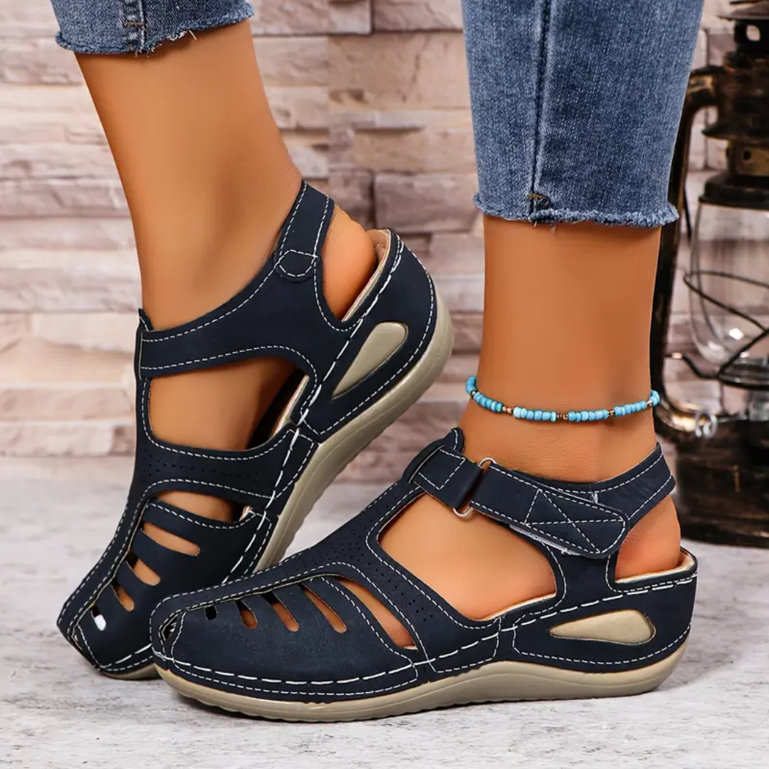 Airfleek Closed Toe Sandals For Standing All Day With Arch Support