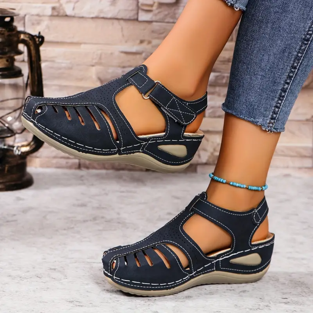 Airfleek Closed Toe Sandals For Standing All Day With Arch Support