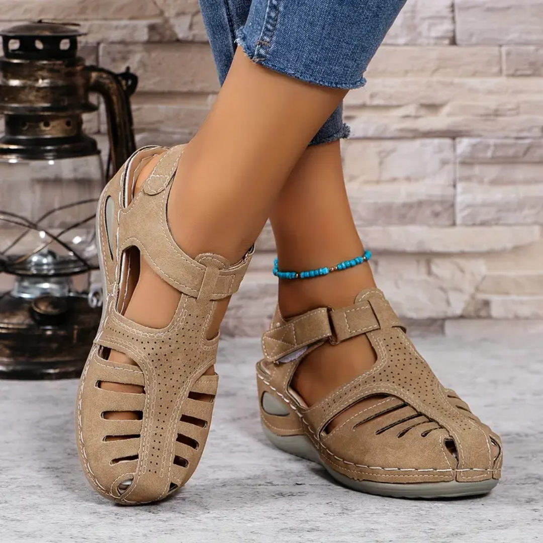 Airfleek Closed Toe Sandals For Standing All Day With Arch Support