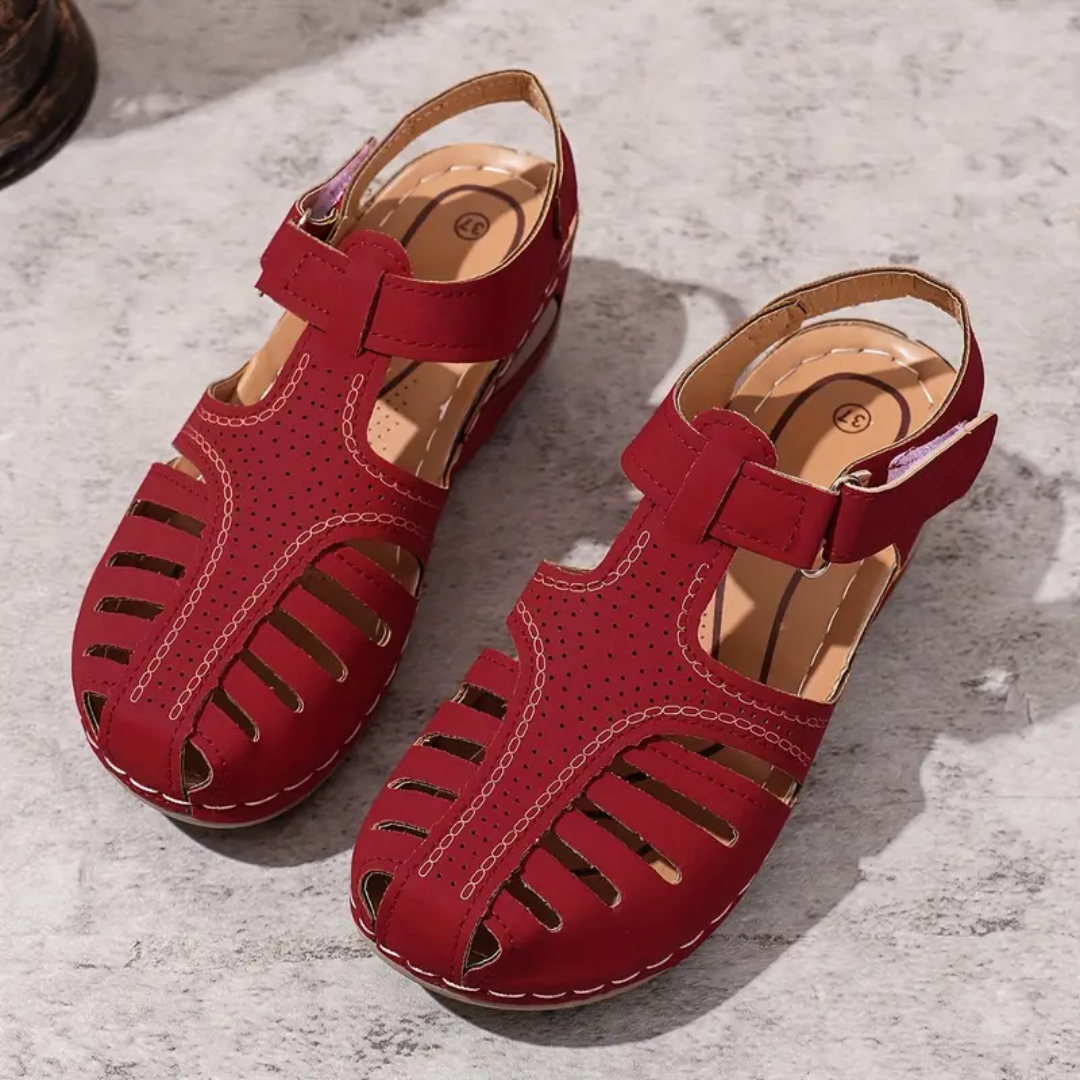 Airfleek Closed Toe Sandals For Standing All Day With Arch Support