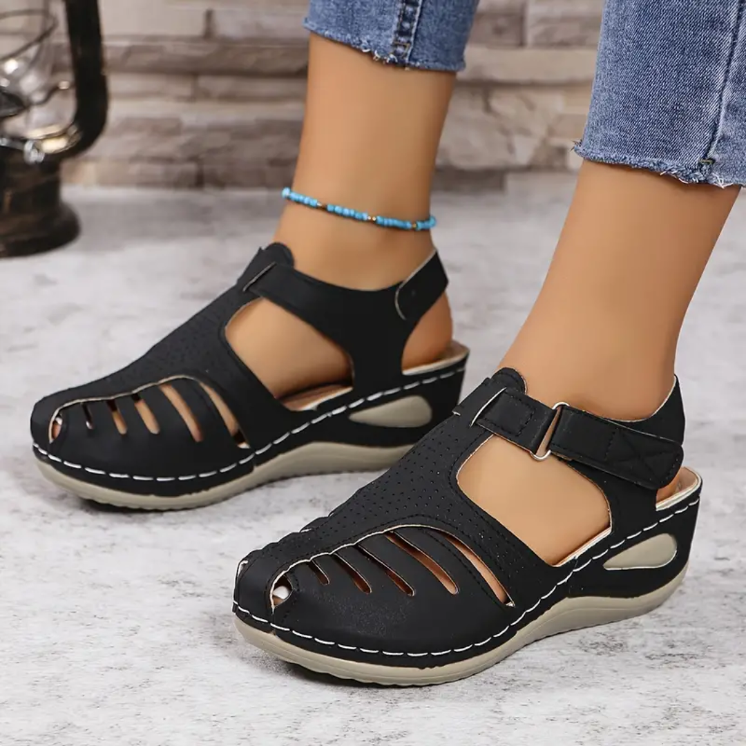 Airfleek Closed Toe Sandals For Standing All Day With Arch Support