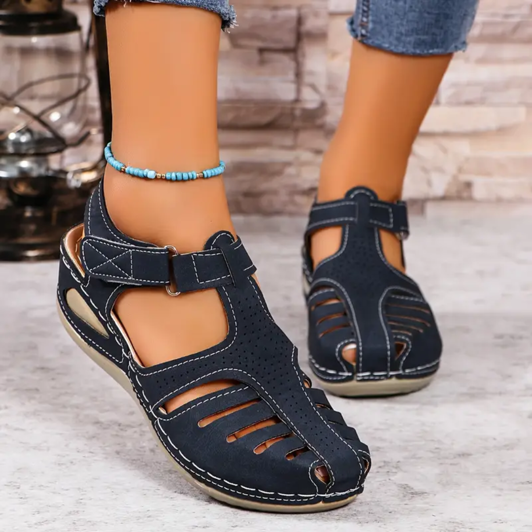 Airfleek Closed Toe Sandals For Standing All Day With Arch Support