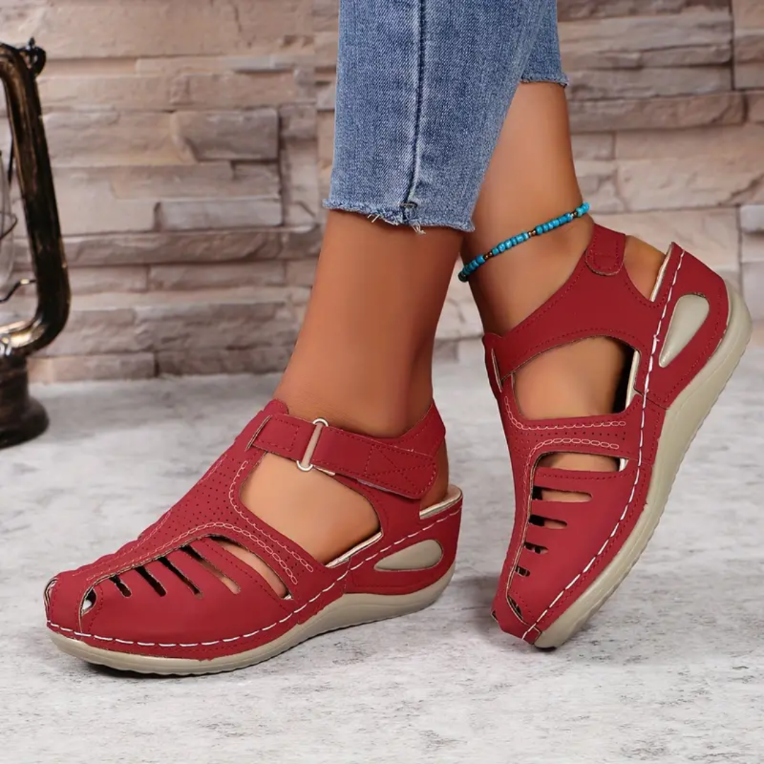 Airfleek Closed Toe Sandals For Standing All Day With Arch Support