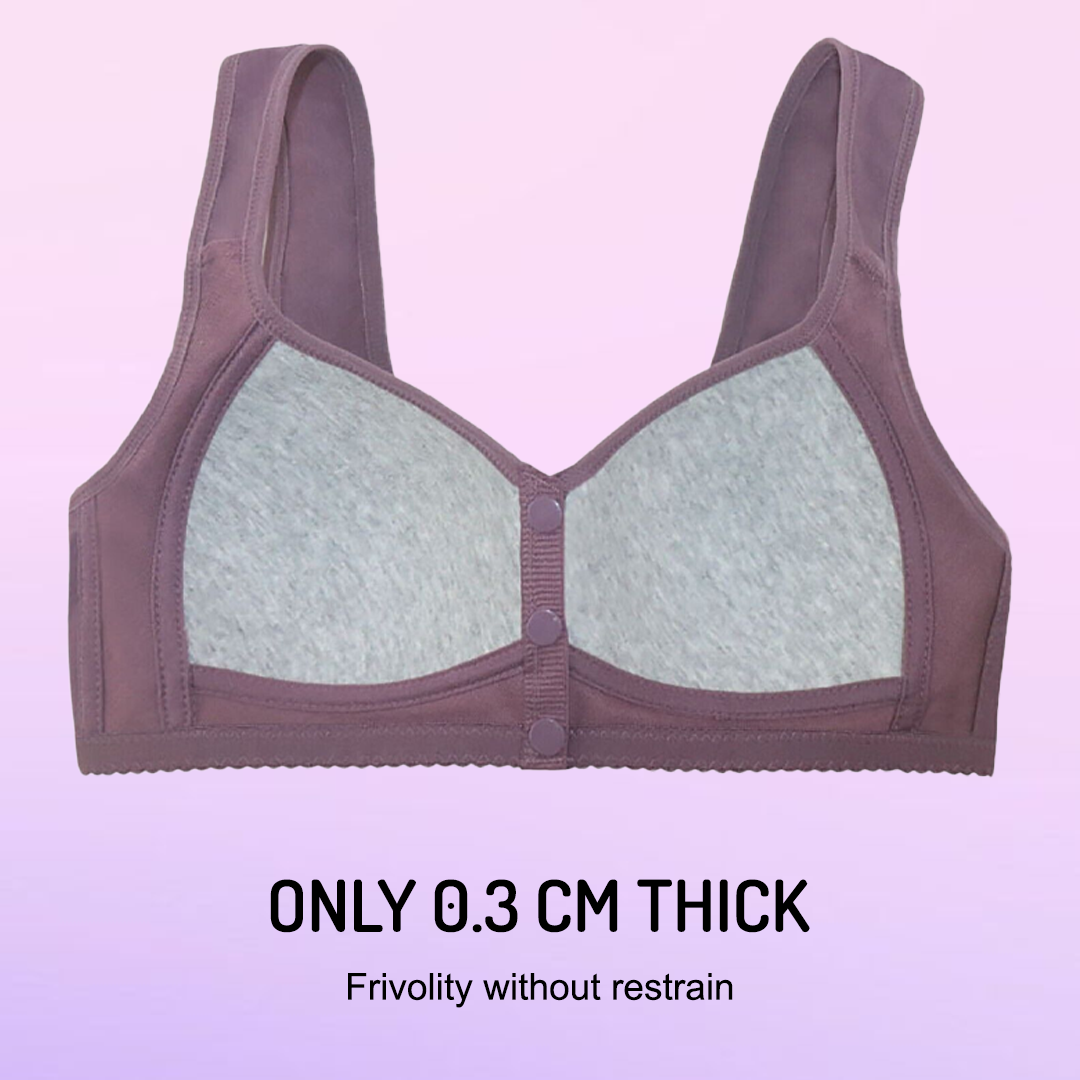 Daisy Bra Snap Front Cotton Wireless Bras Huge Cup Size