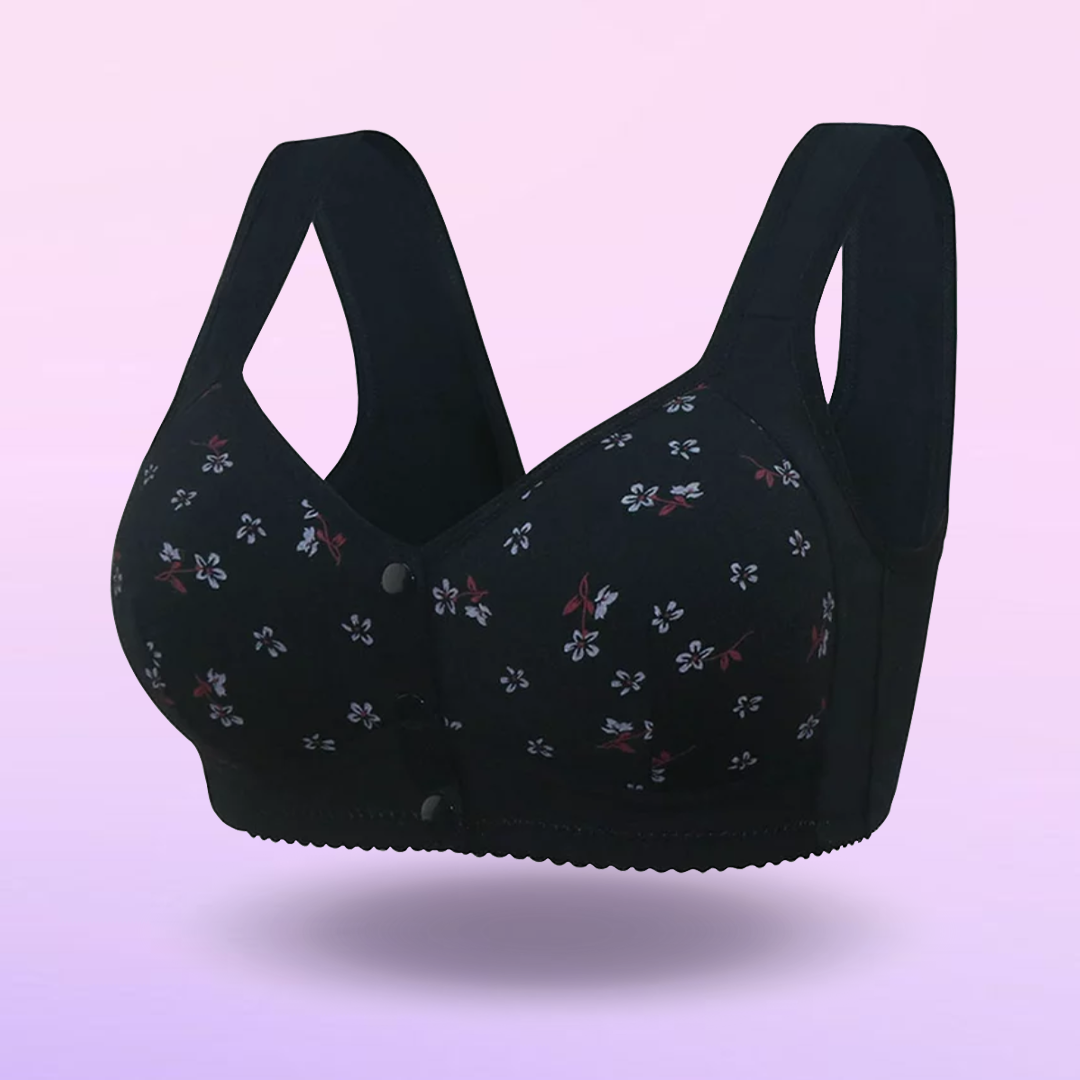 Daisy Bra Snap Front Cotton Wireless Bras Huge Cup Size
