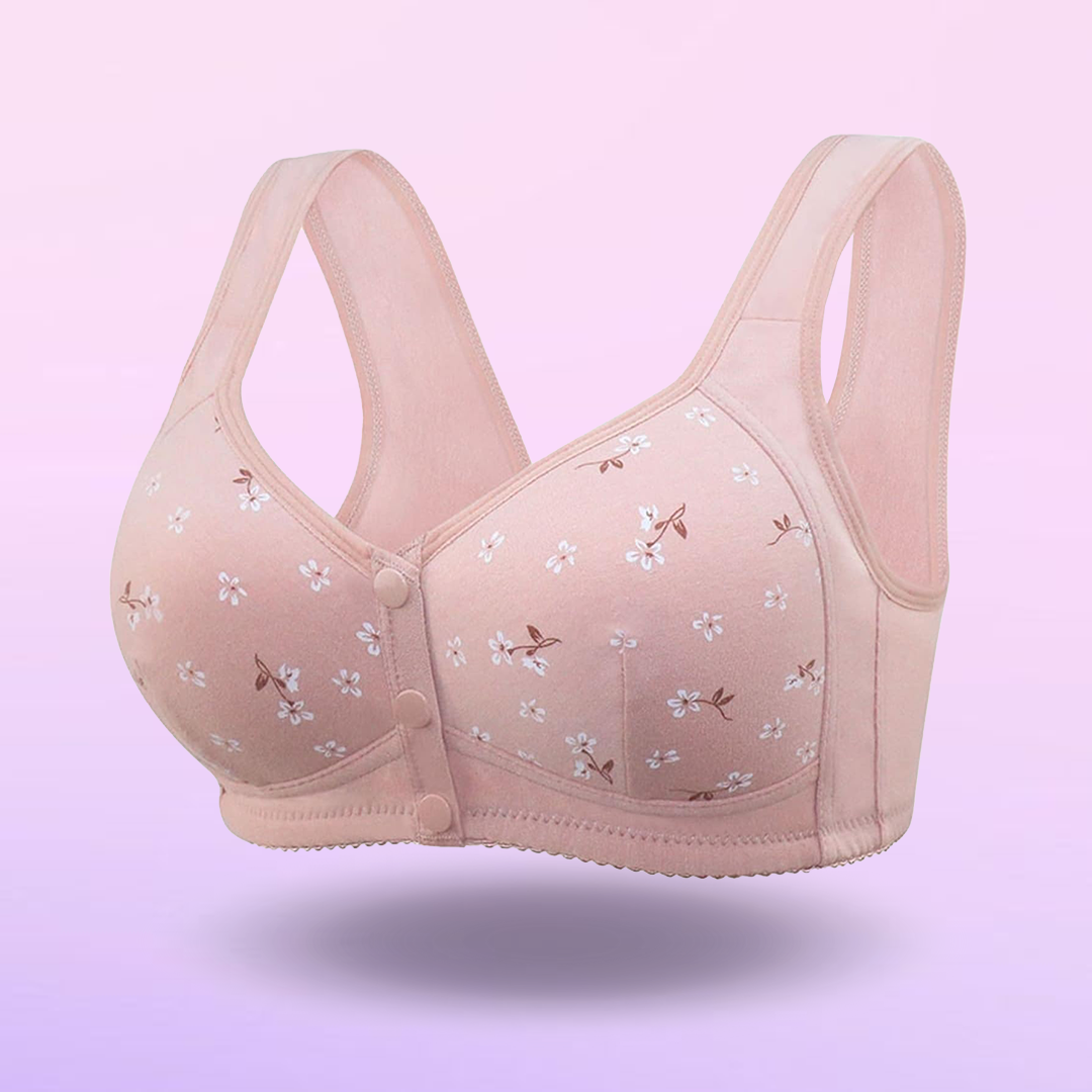 Daisy Bra Snap Front Cotton Wireless Bras Huge Cup Size