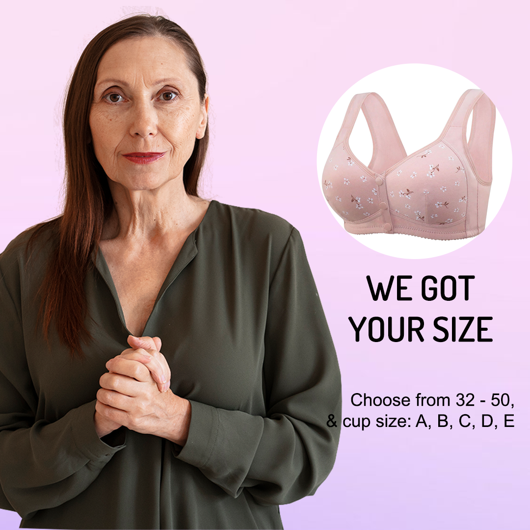 Daisy Bra Snap Front Cotton Wireless Bras Huge Cup Size