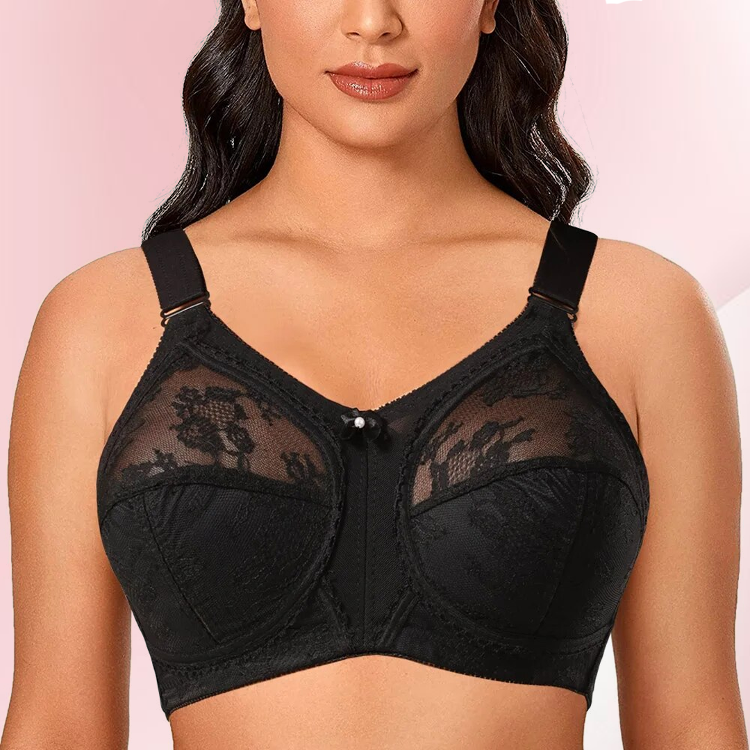 Floral Lace Full Coverage Wireless Minimizer Bra