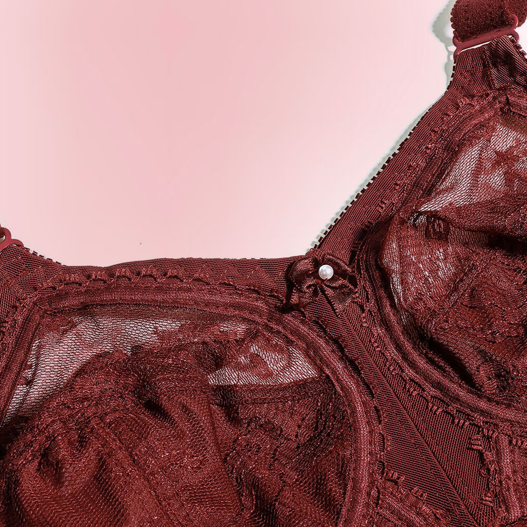 Floral Lace Full Coverage Wireless Minimizer Bra