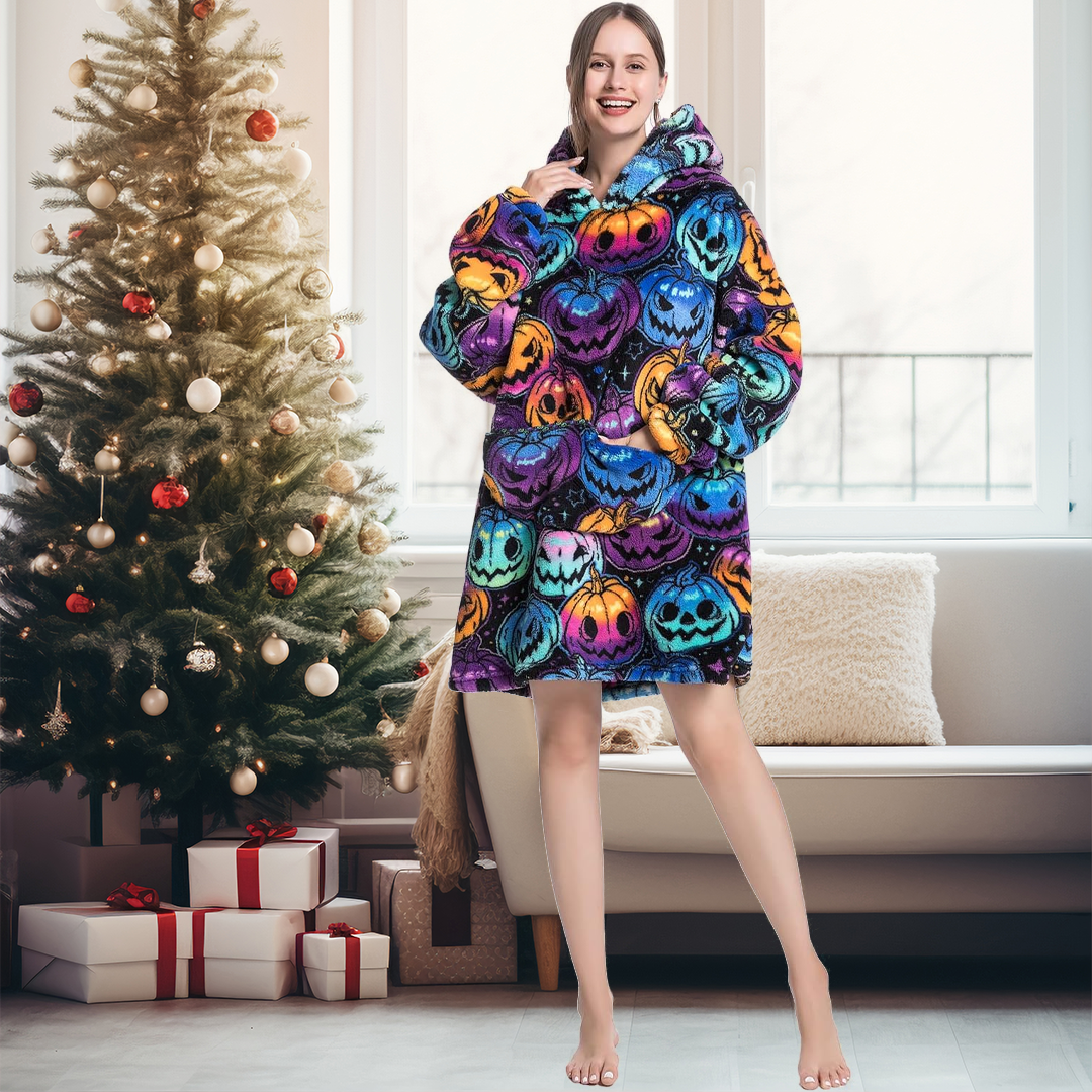 Lismali Family Blanket Hoodie - Cute and Funny Patterns Oversized Hooded Blanket For Adults Kids