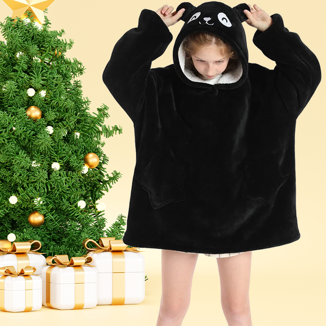 Lismali Animal Pattern Blanket Hoodie For Kids