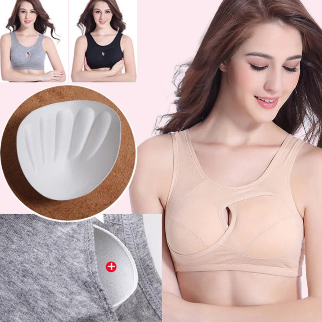 Lismali Cross Breasts Anti-Sagging Wireless Sports Bra