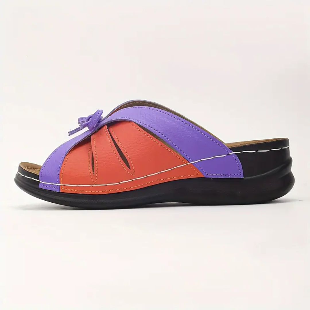 Uniqcomfy Colorful Bowknot Arch Support Open Toe Sandals