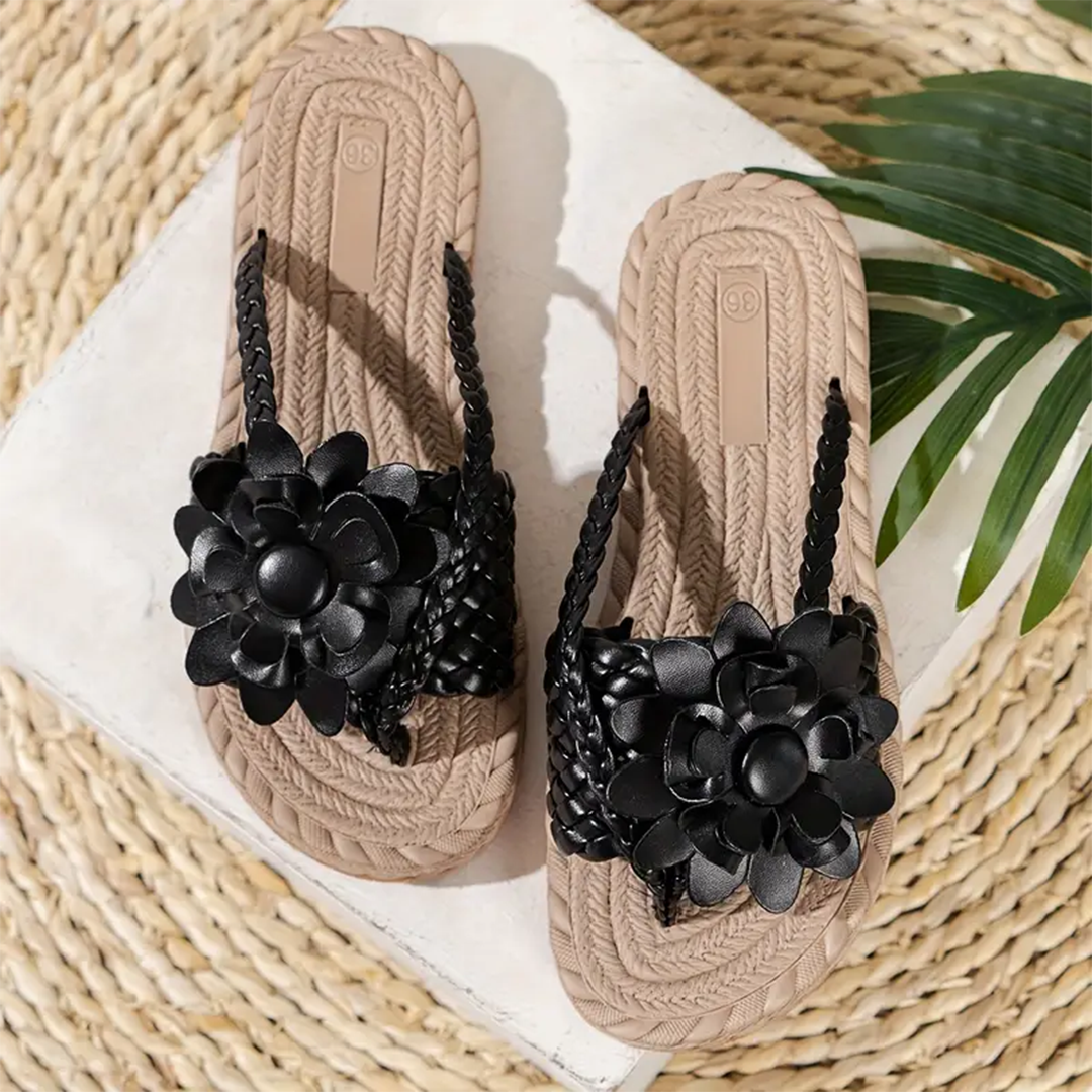 Lismali Flower Flat Flip Flops
