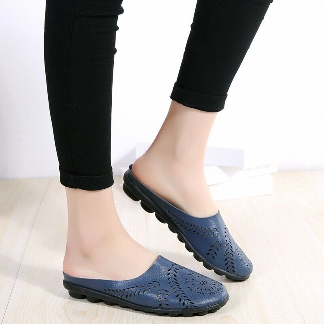 Lismali Airfleek Wide Toe Box & Wide Size Leather Slippers - Basic Colors