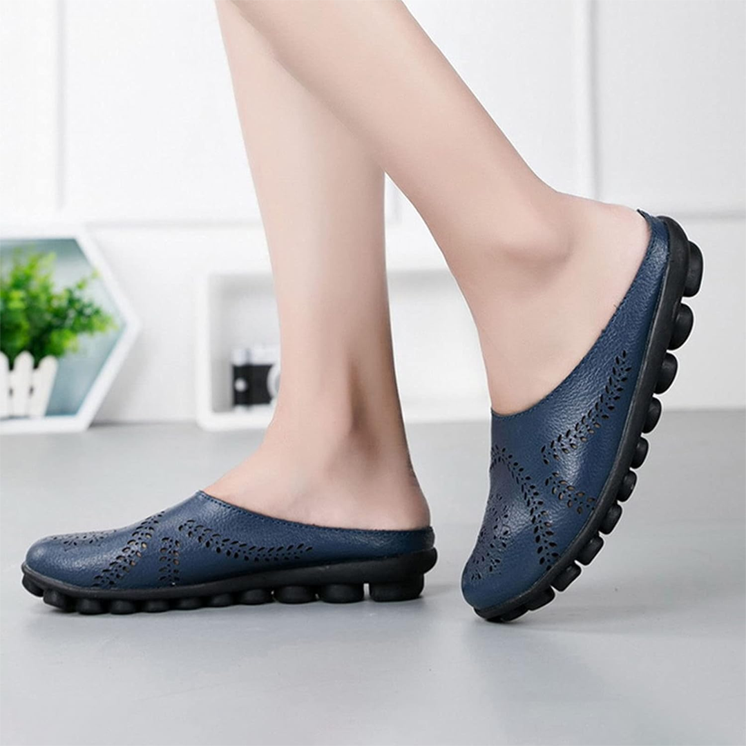 Lismali Airfleek Wide Toe Box & Wide Size Leather Slippers - Basic Colors
