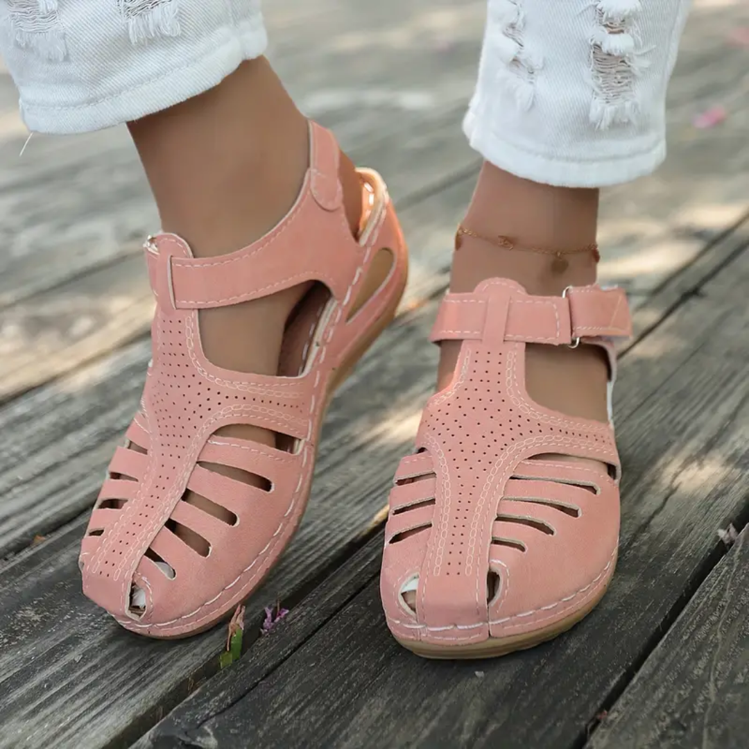 Airfleek Closed Toe Sandals For Standing All Day With Arch Support
