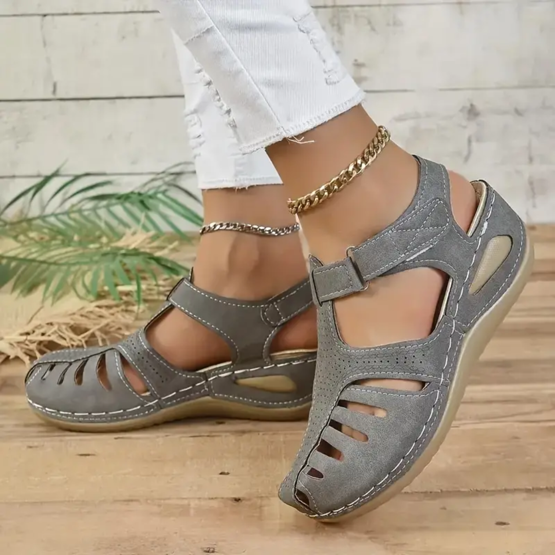 Airfleek Closed Toe Sandals For Standing All Day With Arch Support